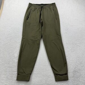 NOBULL Mens Jogger Pants Green Athletic Zip Pockets Drawstring Size L
